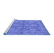 Sideview of Machine Washable Oriental Blue Industrial Rug, wshurb970blu