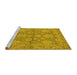 Sideview of Machine Washable Oriental Yellow Industrial Rug, wshurb970yw