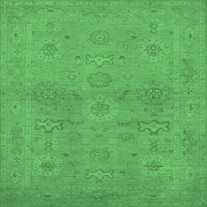 Square Machine Washable Oriental Emerald Green Traditional Area Rugs, wshurb971emgrn