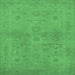 Square Machine Washable Oriental Emerald Green Traditional Area Rugs, wshurb971emgrn