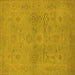 Square Oriental Yellow Traditional Rug, urb971yw