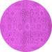 Round Oriental Pink Traditional Rug, urb971pnk