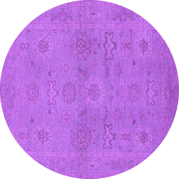 Round Machine Washable Oriental Purple Traditional Area Rugs, wshurb971pur