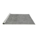 Sideview of Machine Washable Oriental Gray Traditional Rug, wshurb971gry