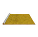 Sideview of Machine Washable Oriental Yellow Traditional Rug, wshurb971yw