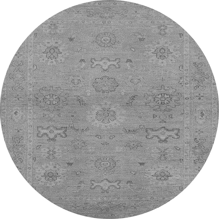 Round Oriental Gray Traditional Rug, urb971gry