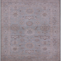 Square Mid-Century Modern Rose Purple Oriental Rug, urb971