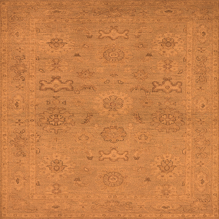 Square Machine Washable Oriental Orange Traditional Area Rugs, wshurb971org