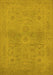 Machine Washable Oriental Yellow Traditional Rug, wshurb971yw