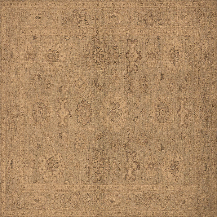 Square Machine Washable Oriental Brown Traditional Rug, wshurb971brn