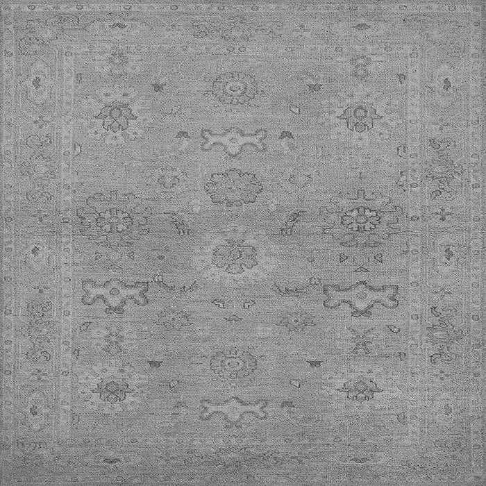 Square Machine Washable Oriental Gray Traditional Rug, wshurb971gry