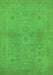 Machine Washable Oriental Green Traditional Area Rugs, wshurb971grn