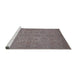Sideview of Machine Washable Industrial Modern Mauve Taupe Purple Rug, wshurb972