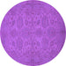 Round Oriental Purple Traditional Rug, urb972pur