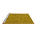 Sideview of Machine Washable Oriental Yellow Traditional Rug, wshurb972yw