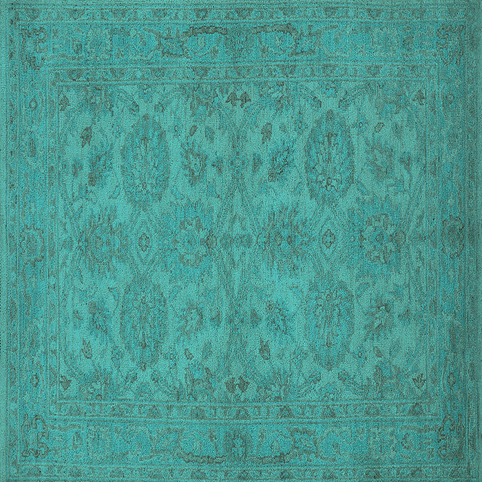 Square Oriental Turquoise Traditional Rug, urb972turq