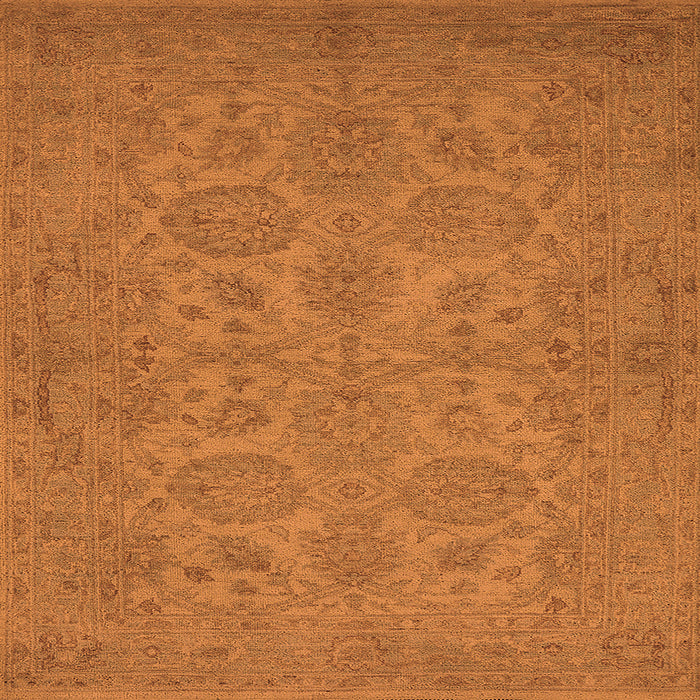 Square Machine Washable Oriental Orange Traditional Area Rugs, wshurb972org