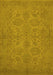 Machine Washable Oriental Yellow Traditional Rug, wshurb972yw