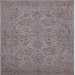 Square Machine Washable Industrial Modern Mauve Taupe Purple Rug, wshurb972