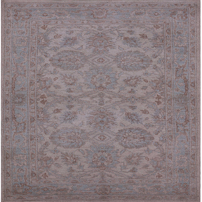 Square Machine Washable Industrial Modern Mauve Taupe Purple Rug, wshurb972