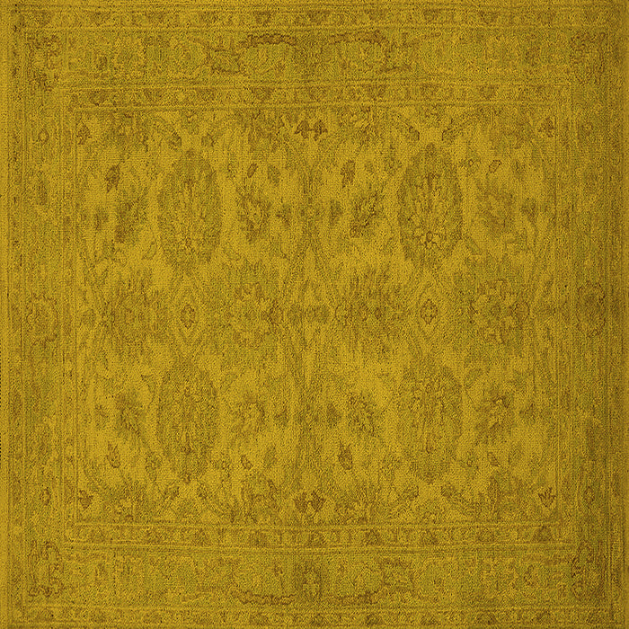Square Oriental Yellow Traditional Rug, urb972yw