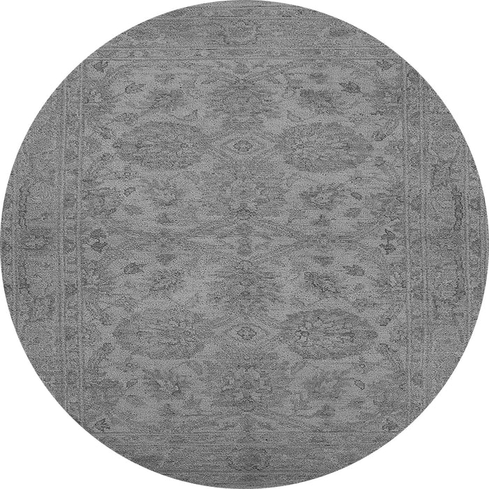 Round Oriental Gray Traditional Rug, urb972gry
