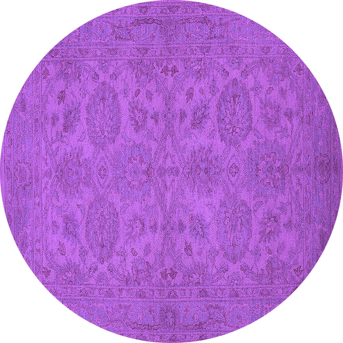 Round Machine Washable Oriental Purple Traditional Area Rugs, wshurb972pur