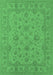 Machine Washable Oriental Emerald Green Traditional Area Rugs, wshurb973emgrn