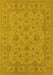 Machine Washable Oriental Yellow Traditional Rug, wshurb973yw