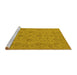 Sideview of Machine Washable Oriental Yellow Traditional Rug, wshurb973yw