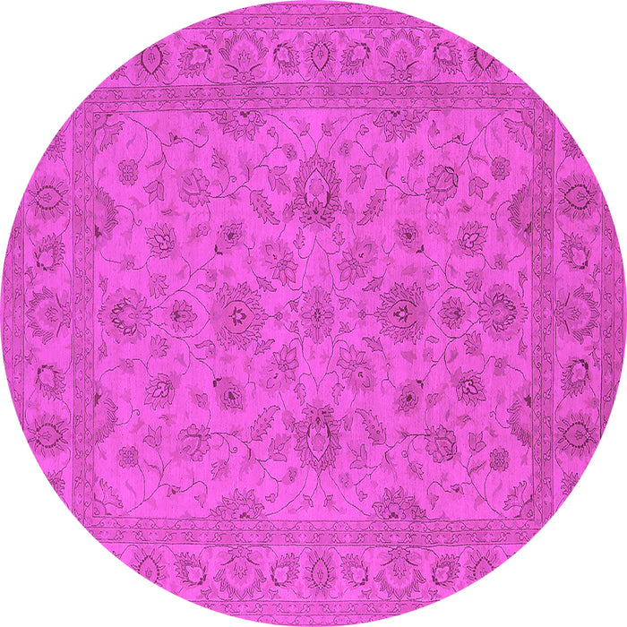 Round Oriental Pink Traditional Rug, urb973pnk