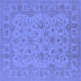 Square Oriental Blue Traditional Rug, urb973blu