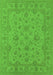 Machine Washable Oriental Green Traditional Area Rugs, wshurb973grn