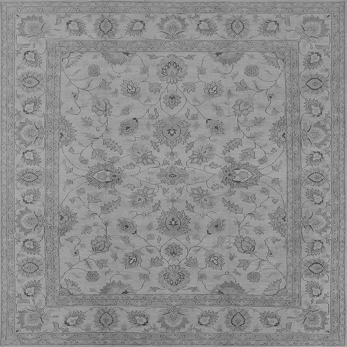 Square Machine Washable Oriental Gray Traditional Rug, wshurb973gry