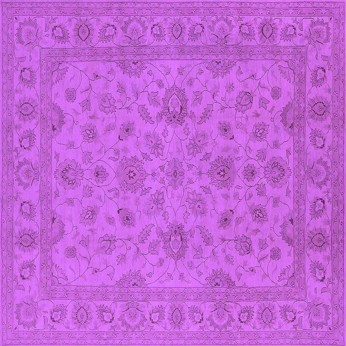 Square Machine Washable Oriental Purple Traditional Area Rugs, wshurb973pur