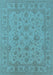 Machine Washable Oriental Light Blue Traditional Rug, wshurb973lblu