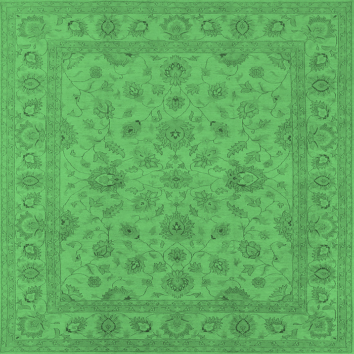 Square Oriental Emerald Green Traditional Rug, urb973emgrn