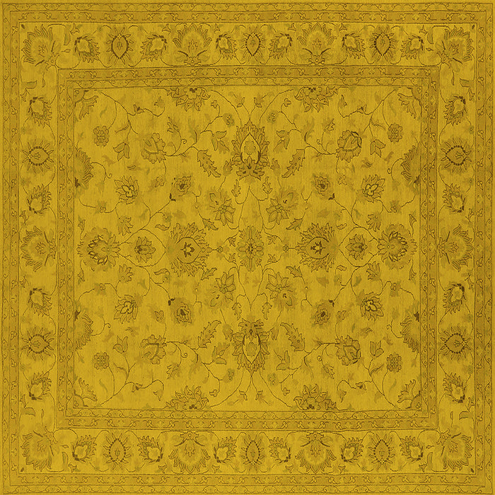 Square Oriental Yellow Traditional Rug, urb973yw
