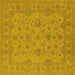 Square Oriental Yellow Traditional Rug, urb973yw