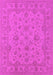 Machine Washable Oriental Pink Traditional Rug, wshurb973pnk