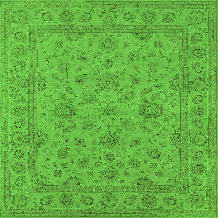 Square Oriental Green Traditional Rug, urb973grn
