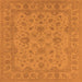 Square Oriental Orange Traditional Rug, urb973org