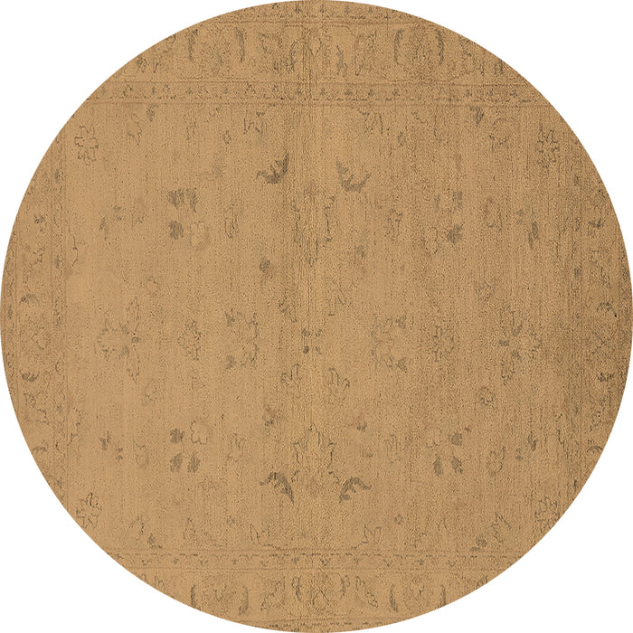 Round Oriental Brown Traditional Rug, urb974brn