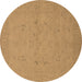 Round Oriental Brown Traditional Rug, urb974brn