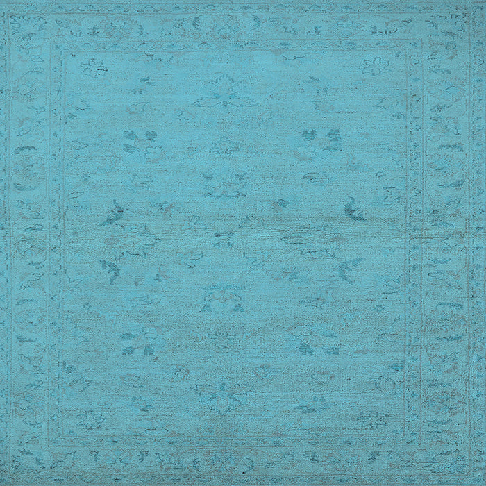 Square Oriental Light Blue Traditional Rug, urb974lblu