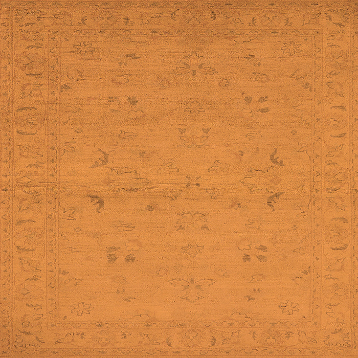 Square Oriental Orange Traditional Rug, urb974org