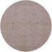 Round Mid-Century Modern Rosy Brown Pink Oriental Rug, urb974