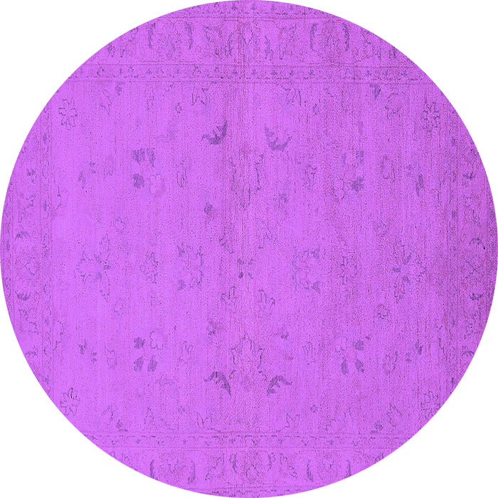 Round Machine Washable Oriental Purple Traditional Area Rugs, wshurb974pur