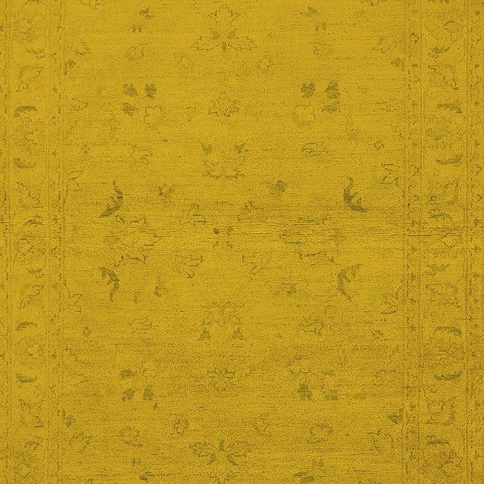 Machine Washable Oriental Yellow Traditional Rug, wshurb974yw