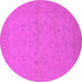 Round Oriental Pink Traditional Rug, urb974pnk